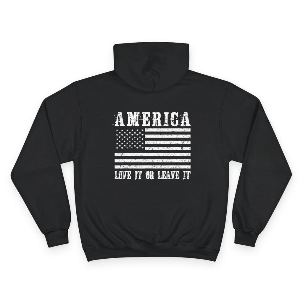 Ant-God Bless America Hoodie — Patriotic "Love It or Leave It" Flag Pullover