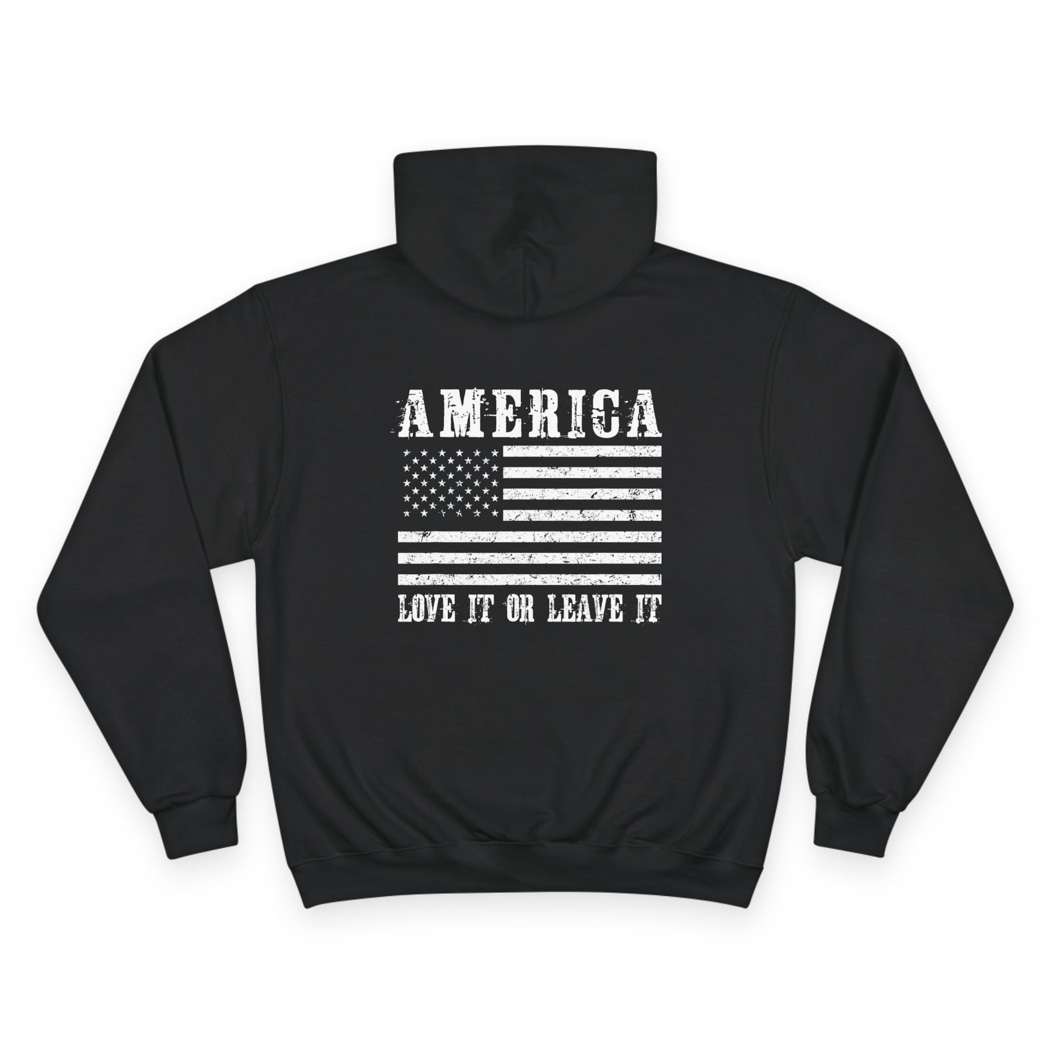 Ant-God Bless America Hoodie — Patriotic "Love It or Leave It" Flag Pullover