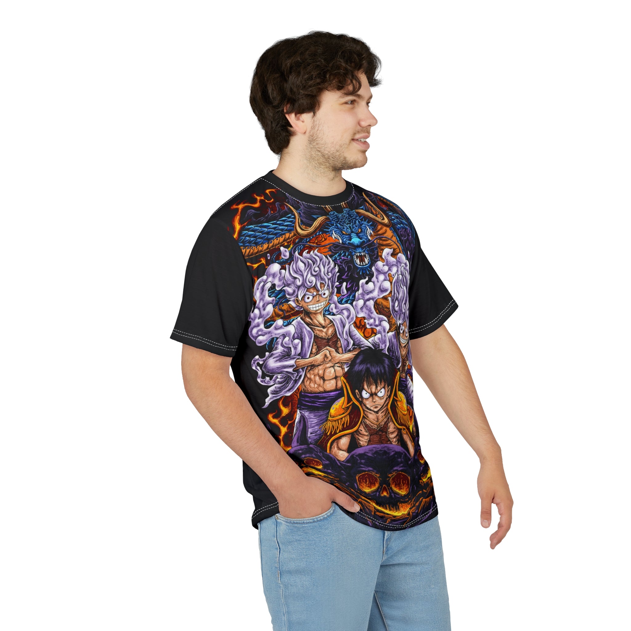 Anime- Pirate Crew Graphic Tee — Luffy & Crew Skull Fantasy T-Shirt