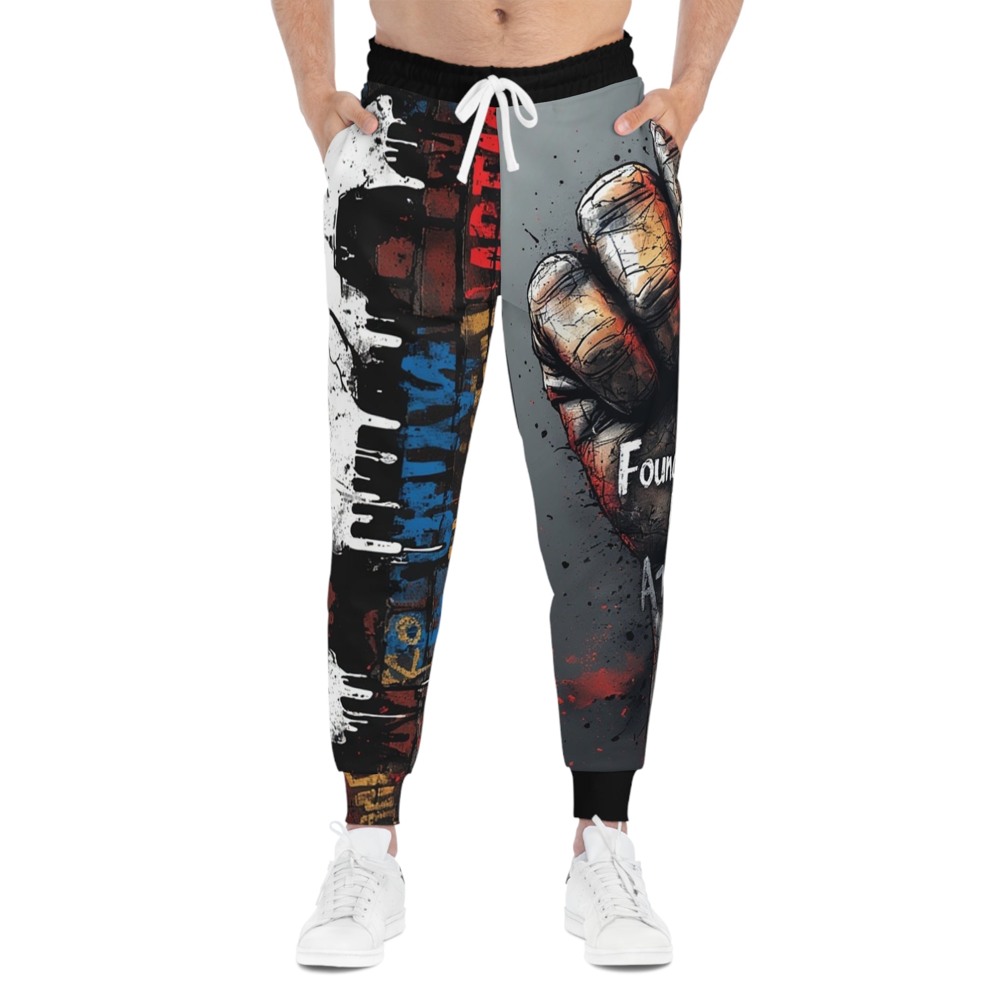 FBA -Gritty Fist Set- Athletic Joggers — Graphic All-Over Print Sweatpants