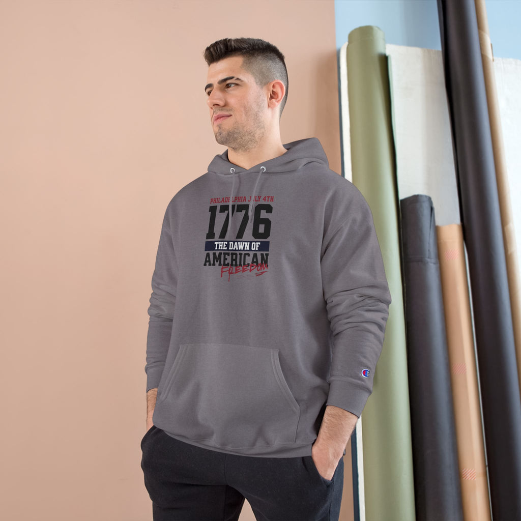 Ant-Patriotic 1776 Hoodie — "Love It or Leave It" American Flag Champion Hoodie
