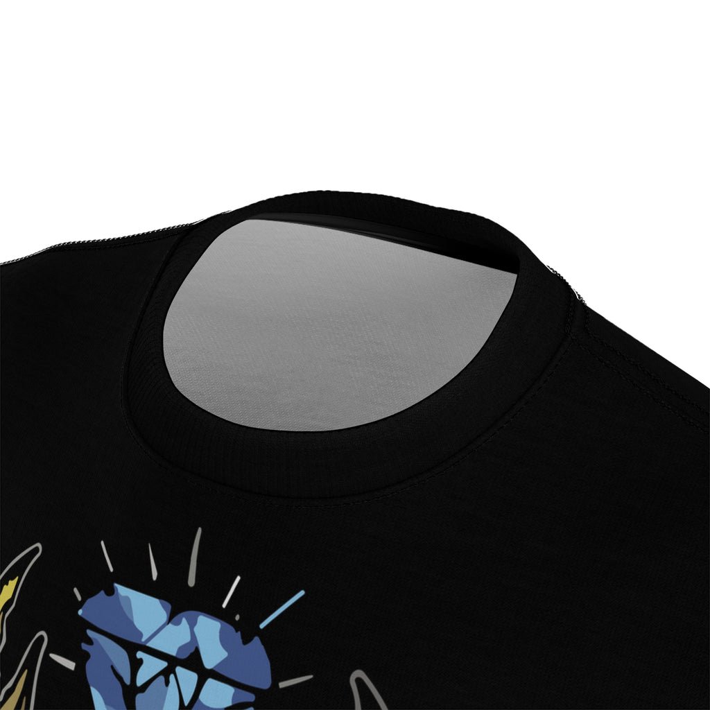 Metal- Tattoo-Style Graphic Tee — All-Over Print Rock Shirt