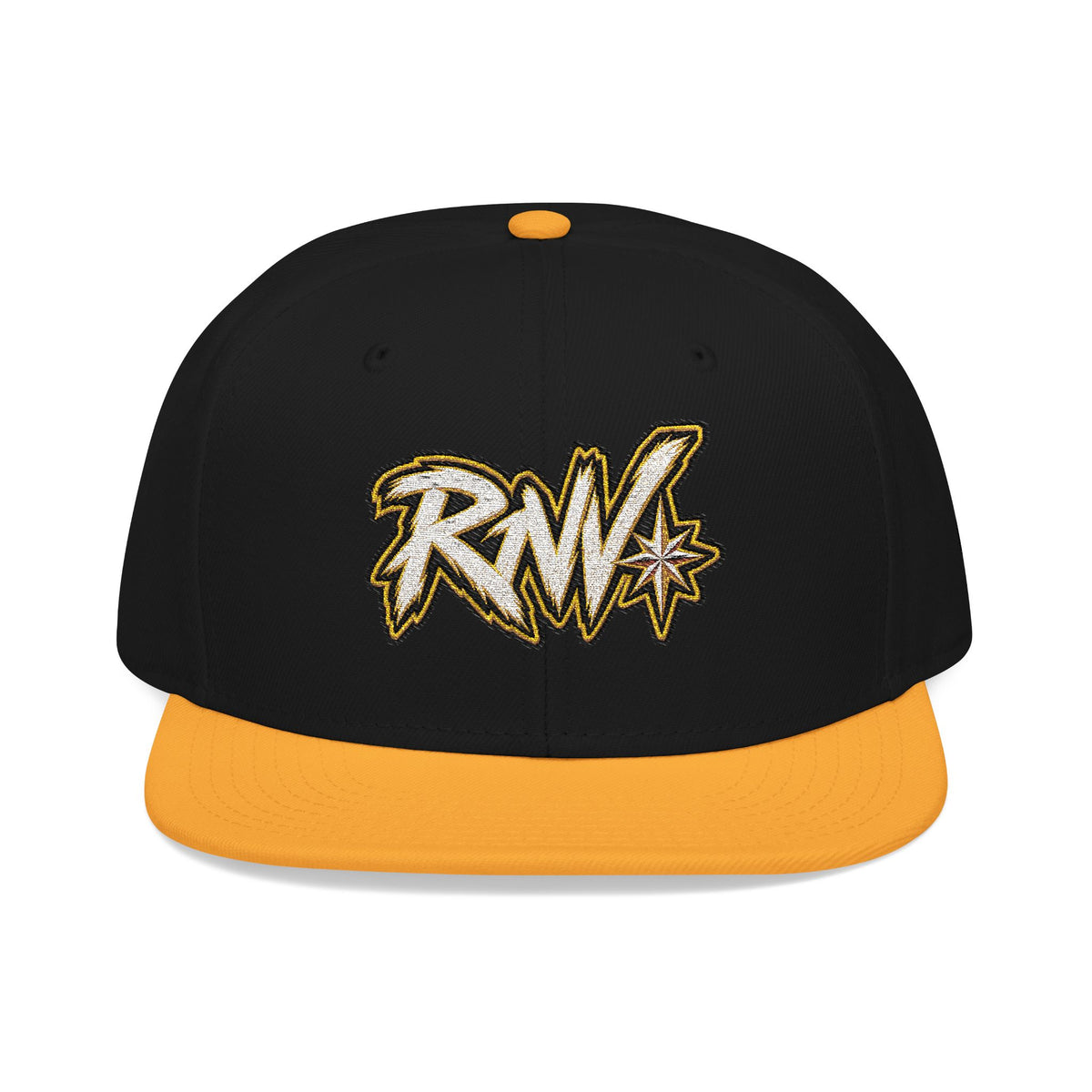 Hat-Embroidered Gold Graffiti Snapback Hat