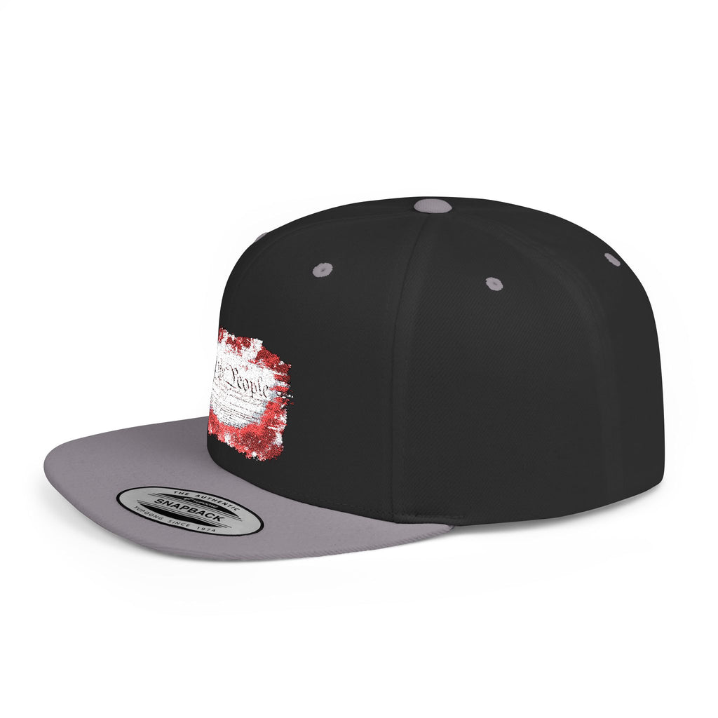 Ant-Patriotic Sequin Flag Flat Bill Snapback Hat — 'Land of the Free' Design