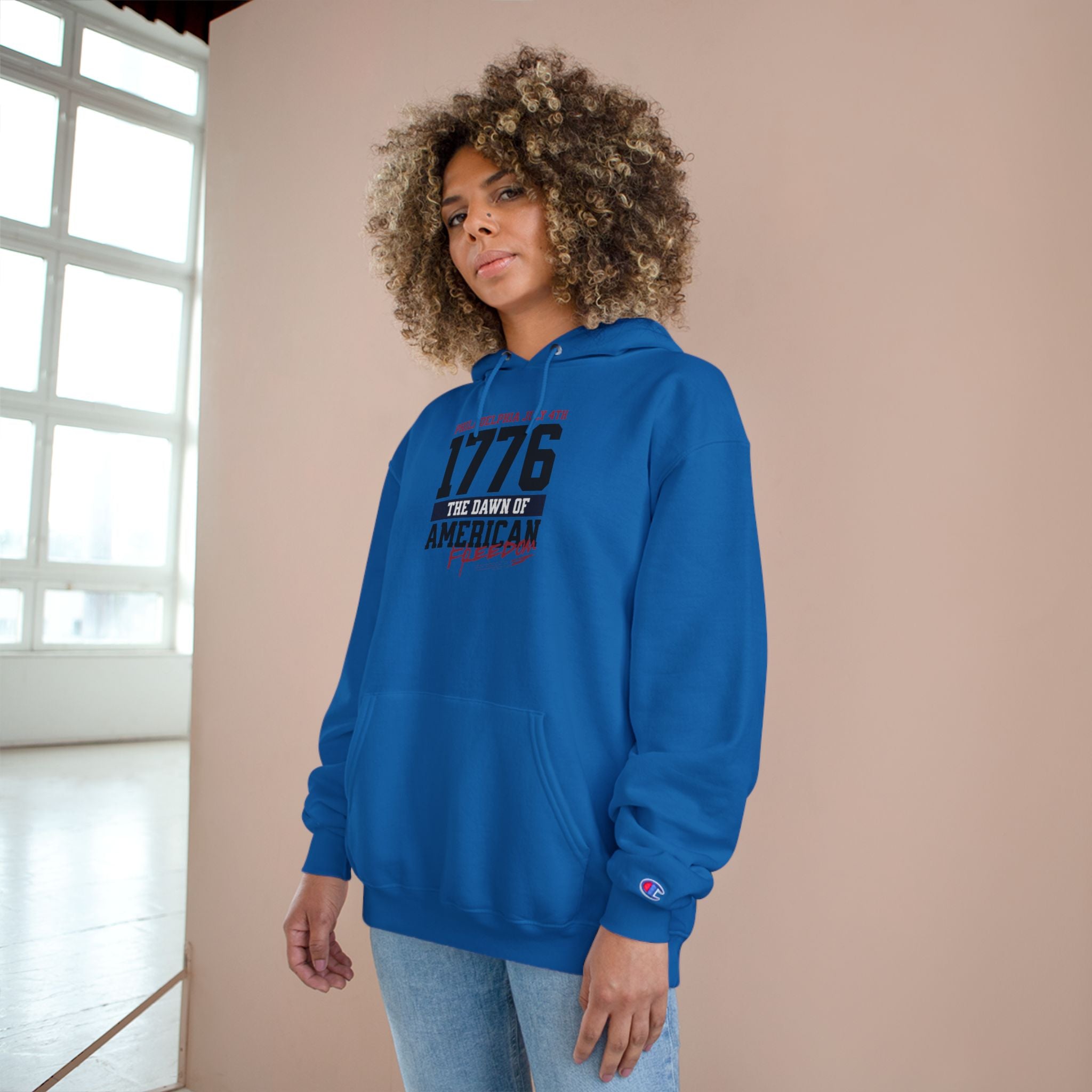 Ant-Patriotic 1776 Hoodie — "Love It or Leave It" American Flag Champion Hoodie