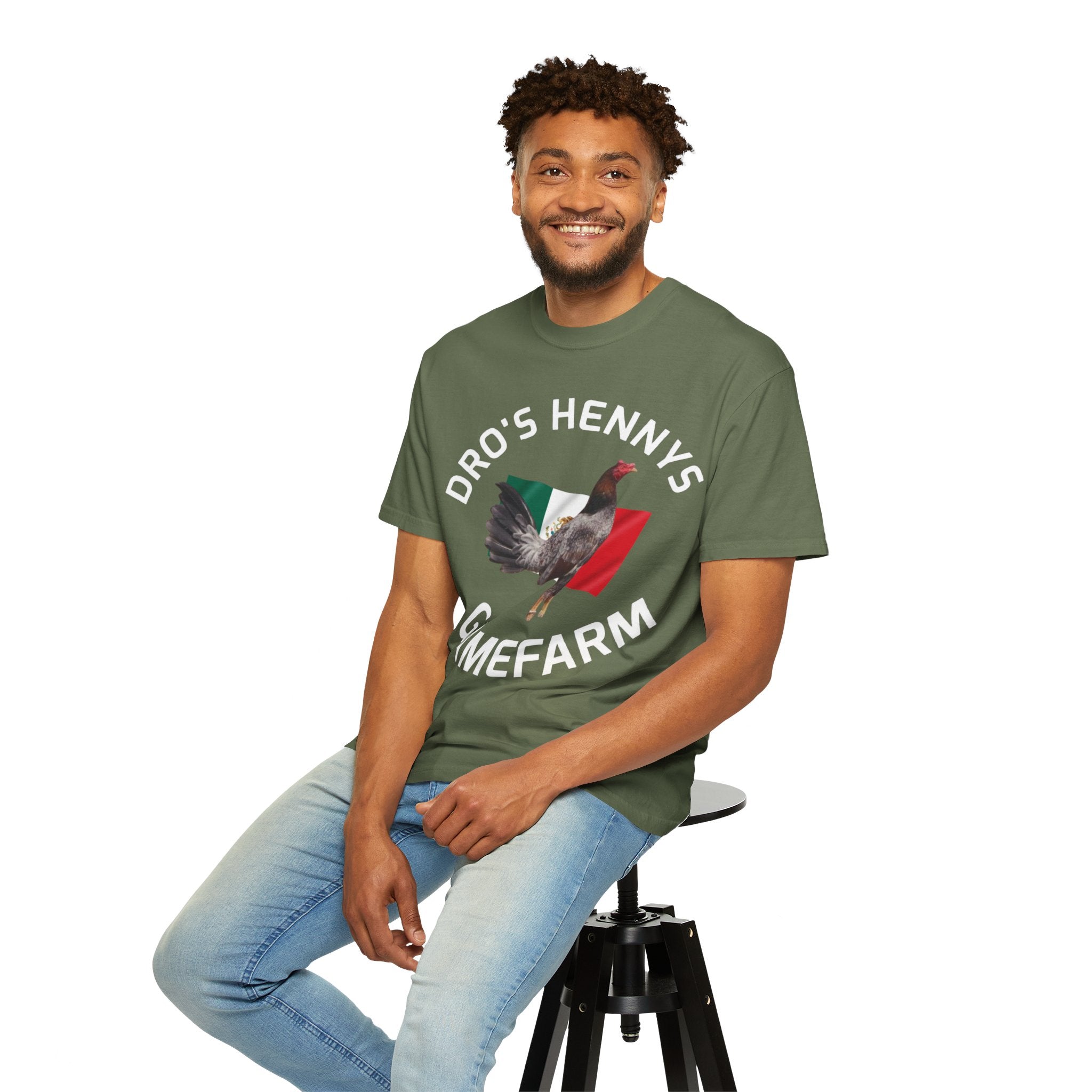 Henny- Gamefarm Rooster T-Shirt — "Dro's Henny's Gamefarm" Poultry Farm Tee
