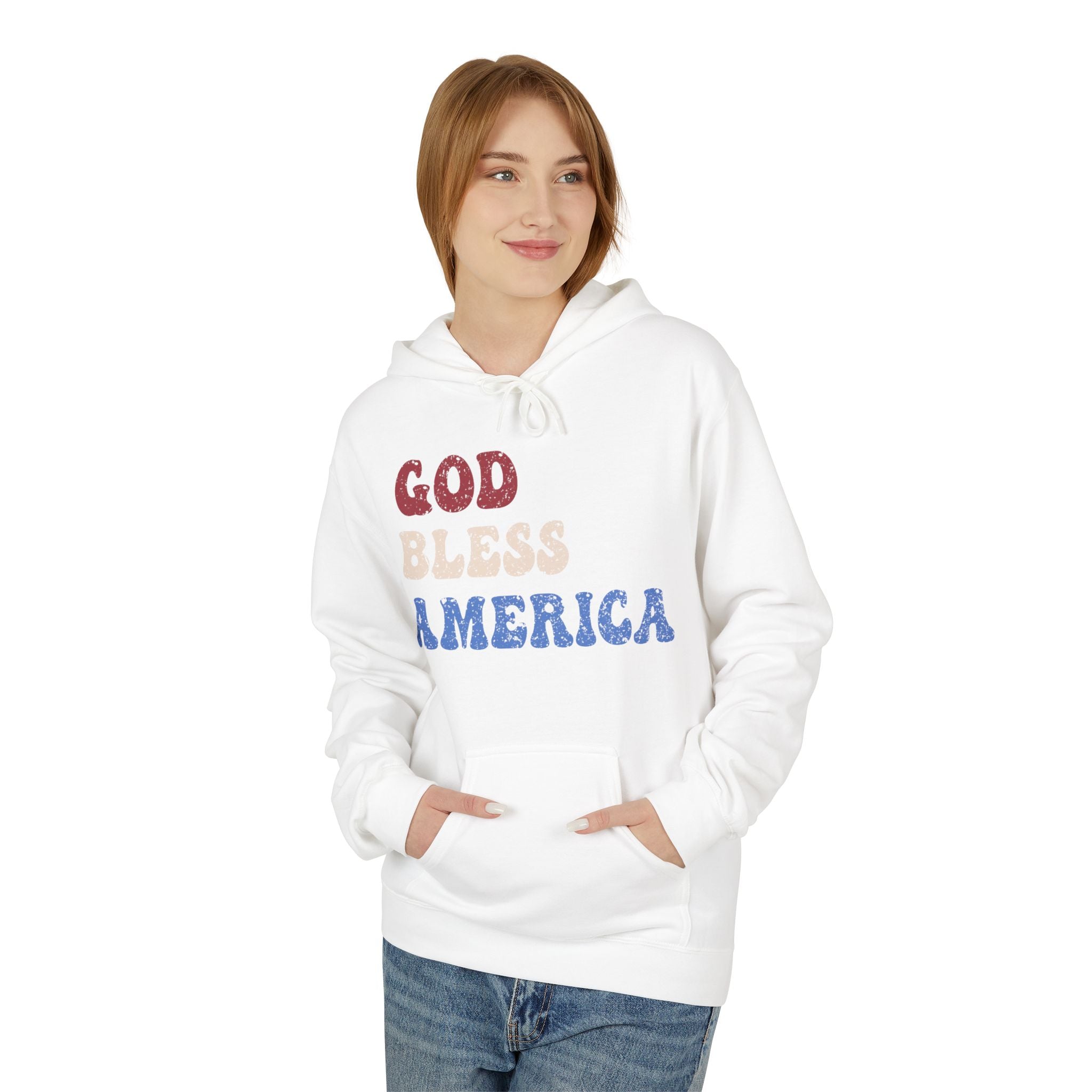 Ant-Hoodie - "God Bless America" Patriotic Ape Graphic USA Hoodie