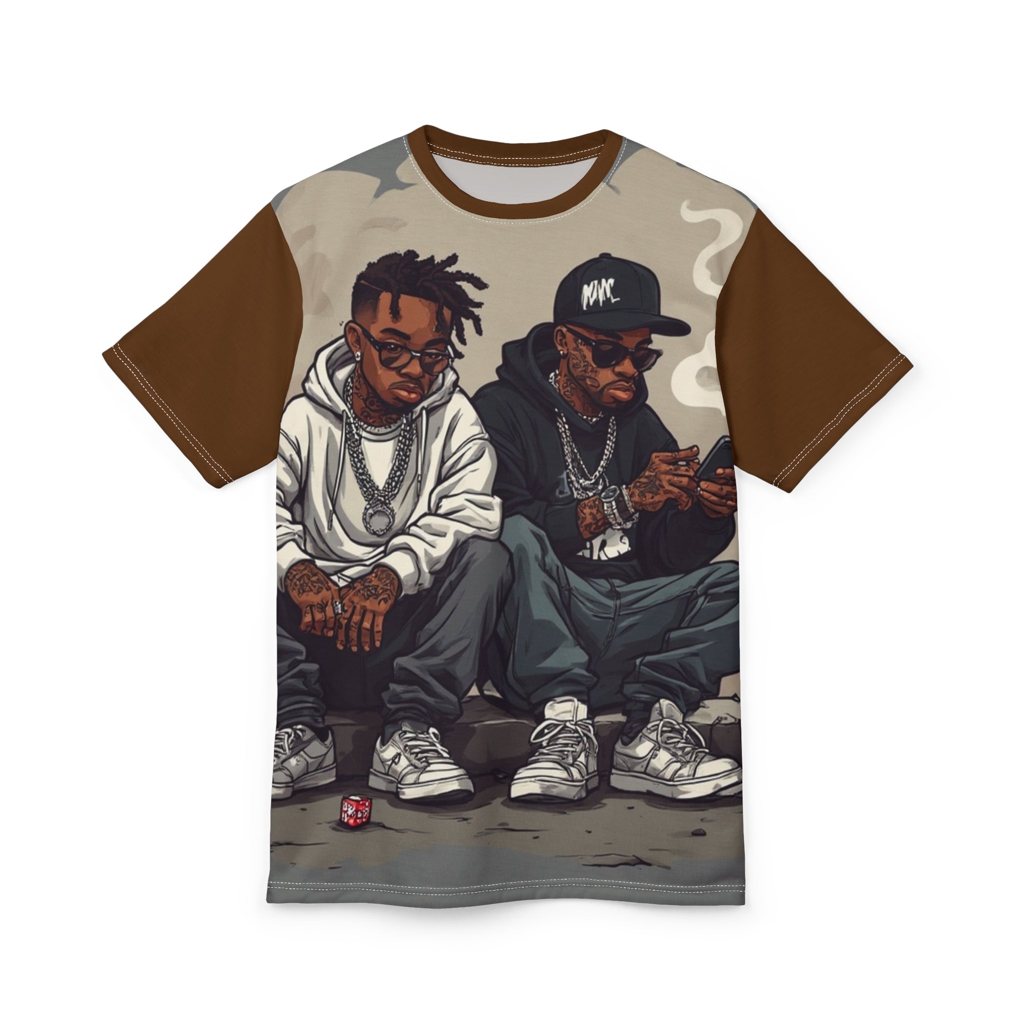 Mindset-Hip Hop Duo Graphic Tee — Streetwear Rap Artists Illustration All-Over Print