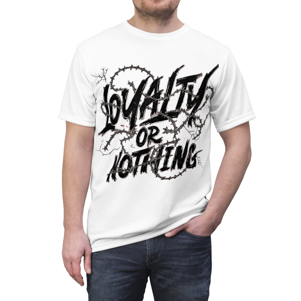 Streetwear- Loyalty or Nothing Tee — Edgy Barbed Wire Graphic T-Shirt