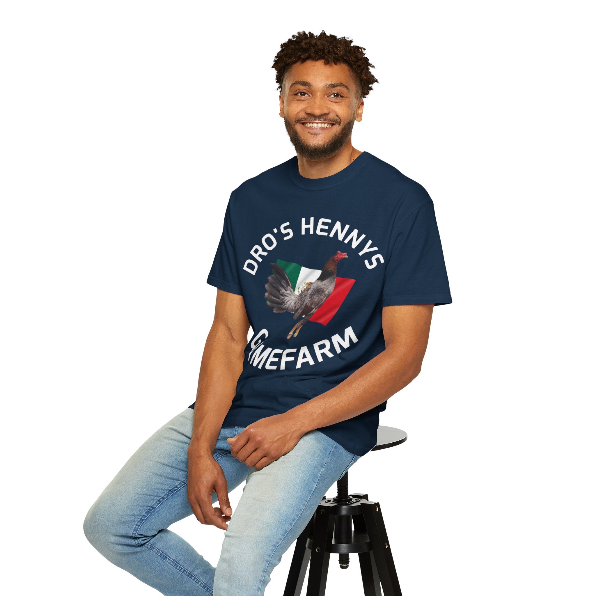 Henny- Gamefarm Rooster T-Shirt — "Dro's Henny's Gamefarm" Poultry Farm Tee