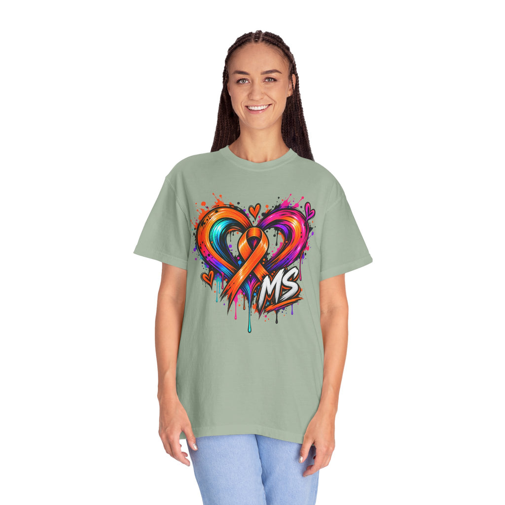 MS- Awareness Heart Ribbon T-Shirt — “Not All Wounds Are Visible” Neuropathy Support Tee