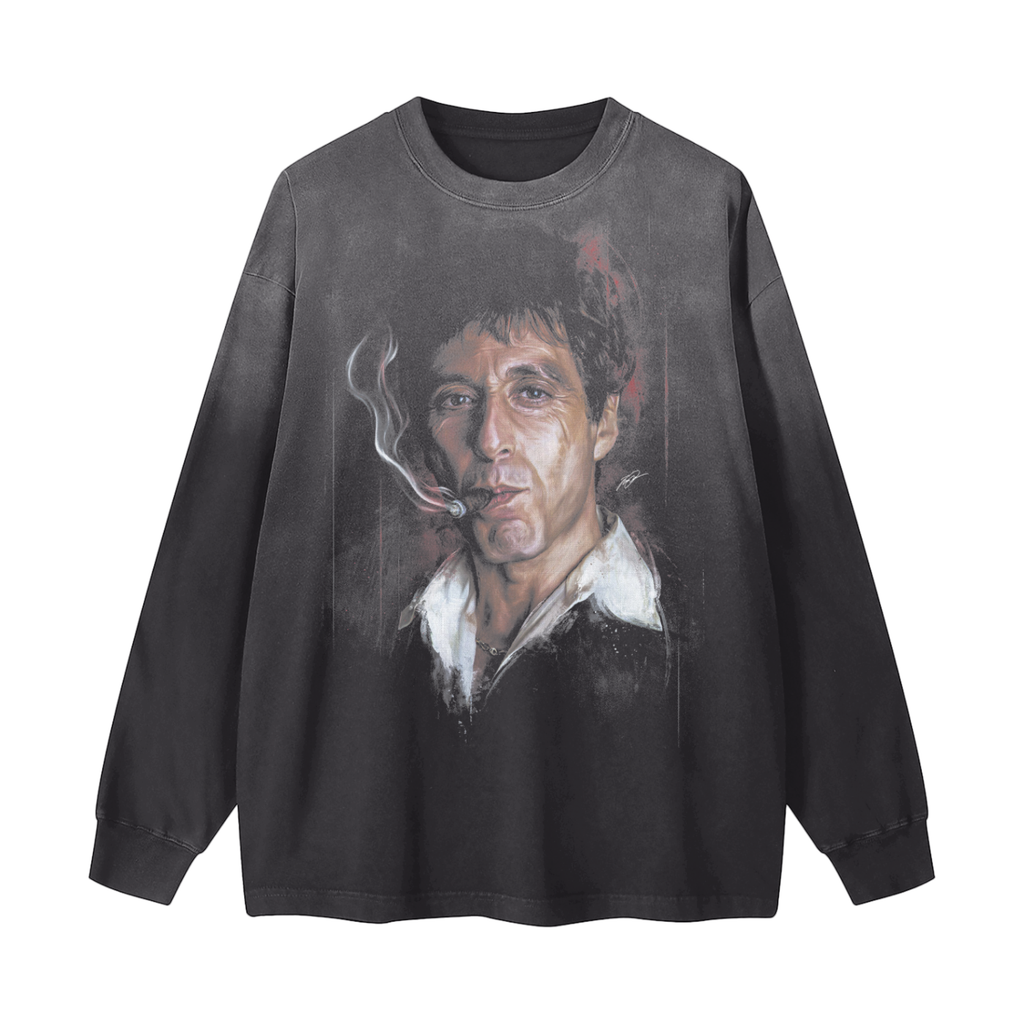 Gradient Washed Long Sleeve T-Shirt
