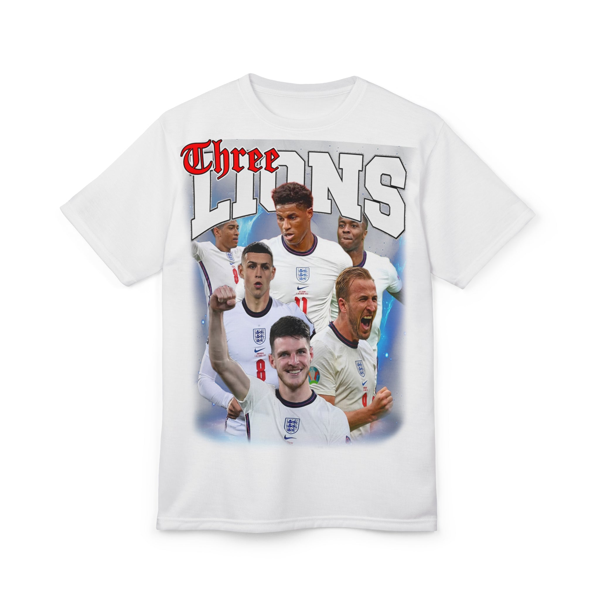Team-Three Lions England Football Team Tee — Soccer Fan Jersey