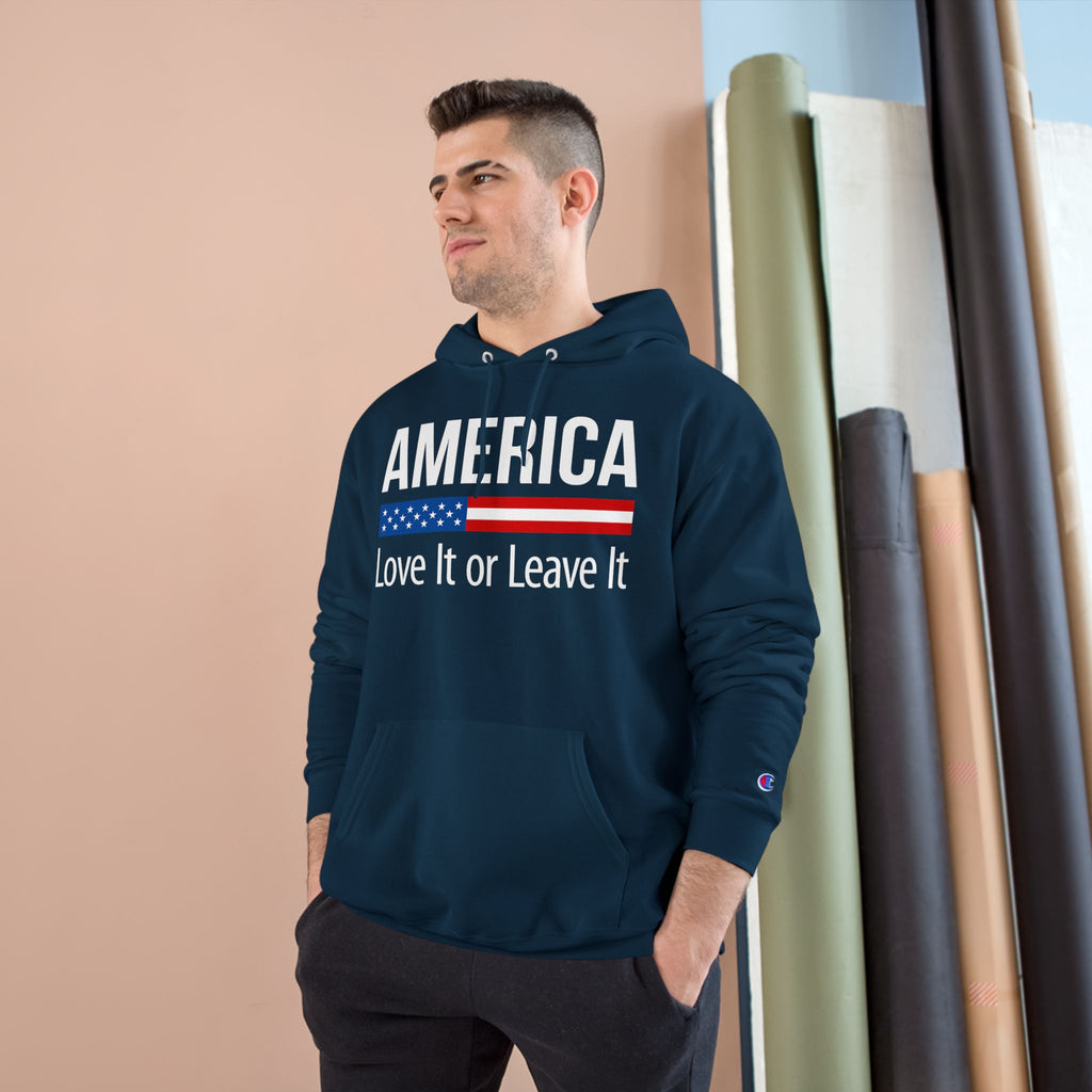 Ant-America Hoodie - "Love It or Leave It" / "Built Different - America First" Patriotic Pullover