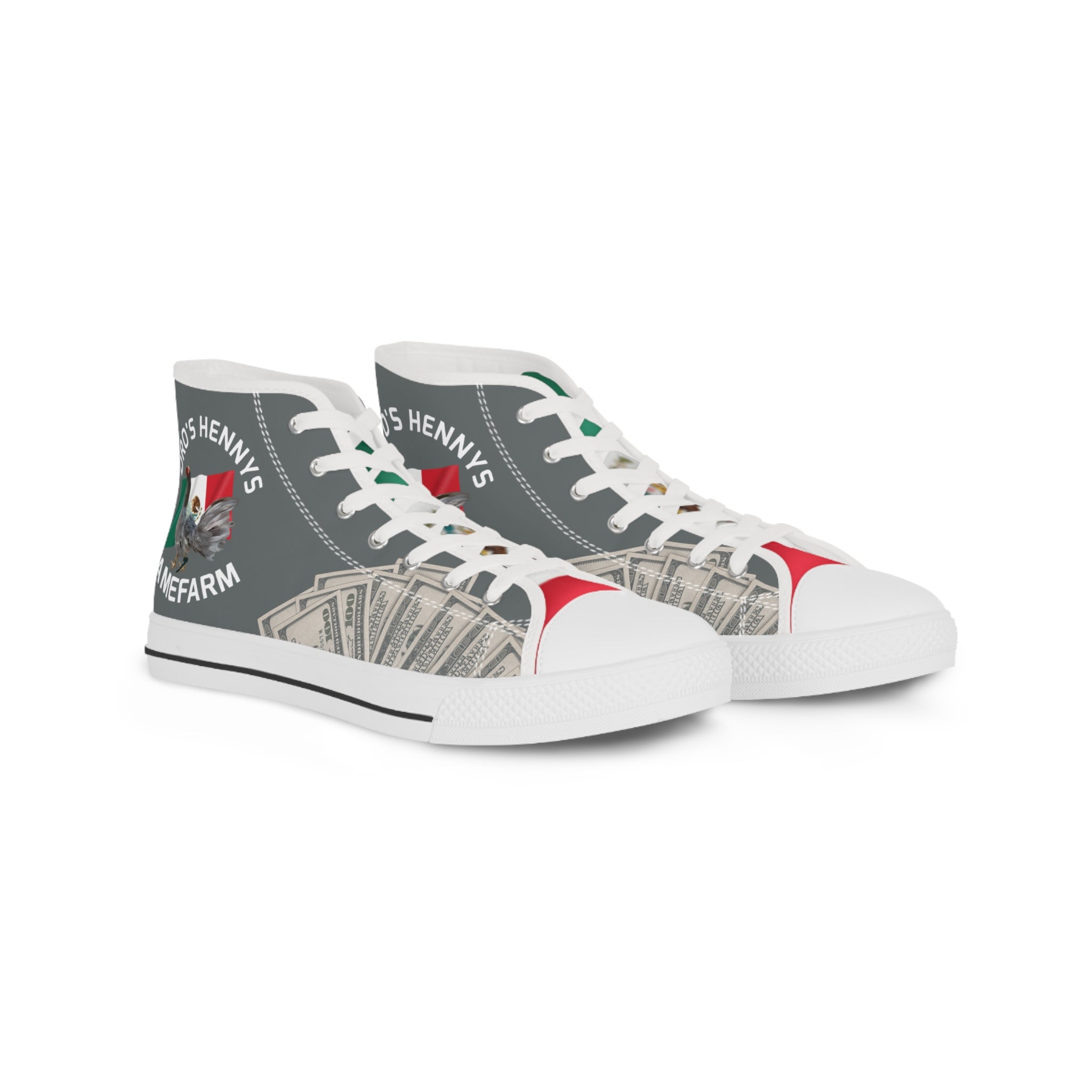 Henny-High Top Sneakers — Money Graphic with 'HENNY'S' Logo