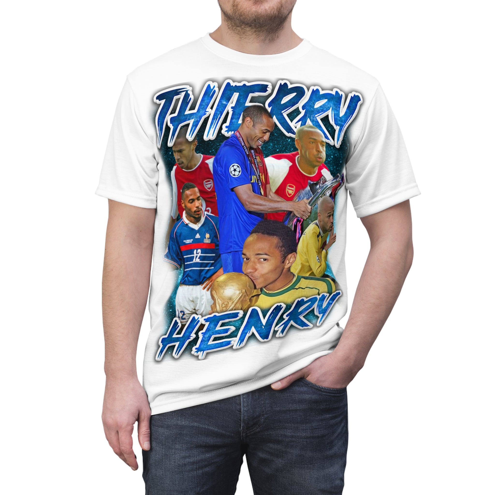 Team-T-Shirt — Thierry Henry Collage Soccer Tribute Tee