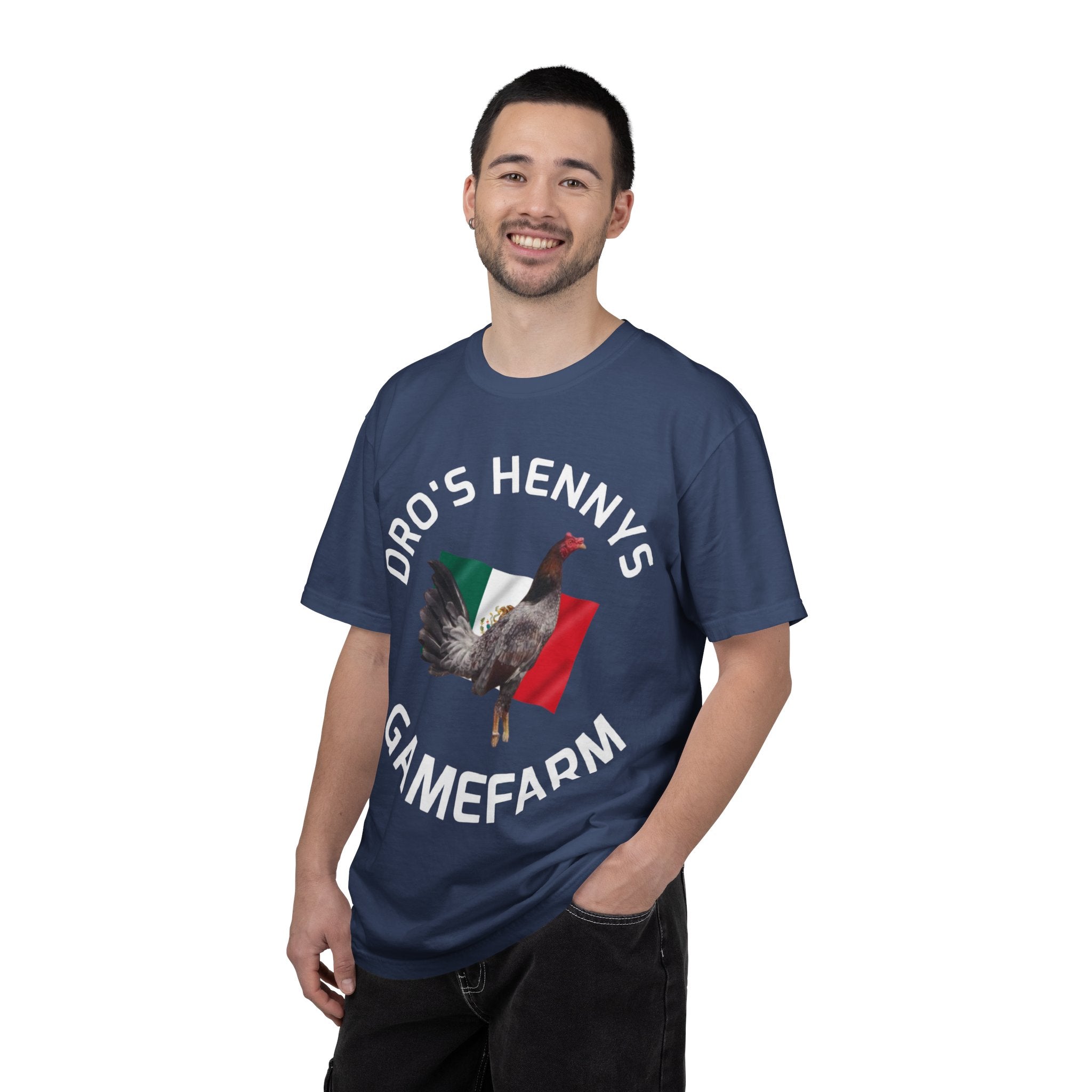 Henny- Gamefarm Rooster T-Shirt — "Dro's Henny's Gamefarm" Poultry Farm Tee