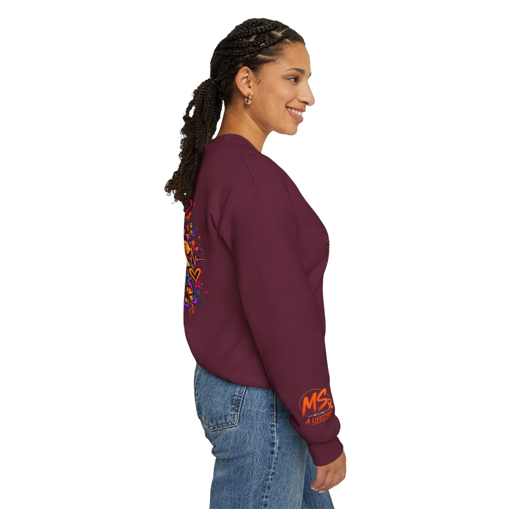 MS- Awareness Crewneck Sweatshirt — "Not All Wounds Are Visible" Orange Ribbon Design