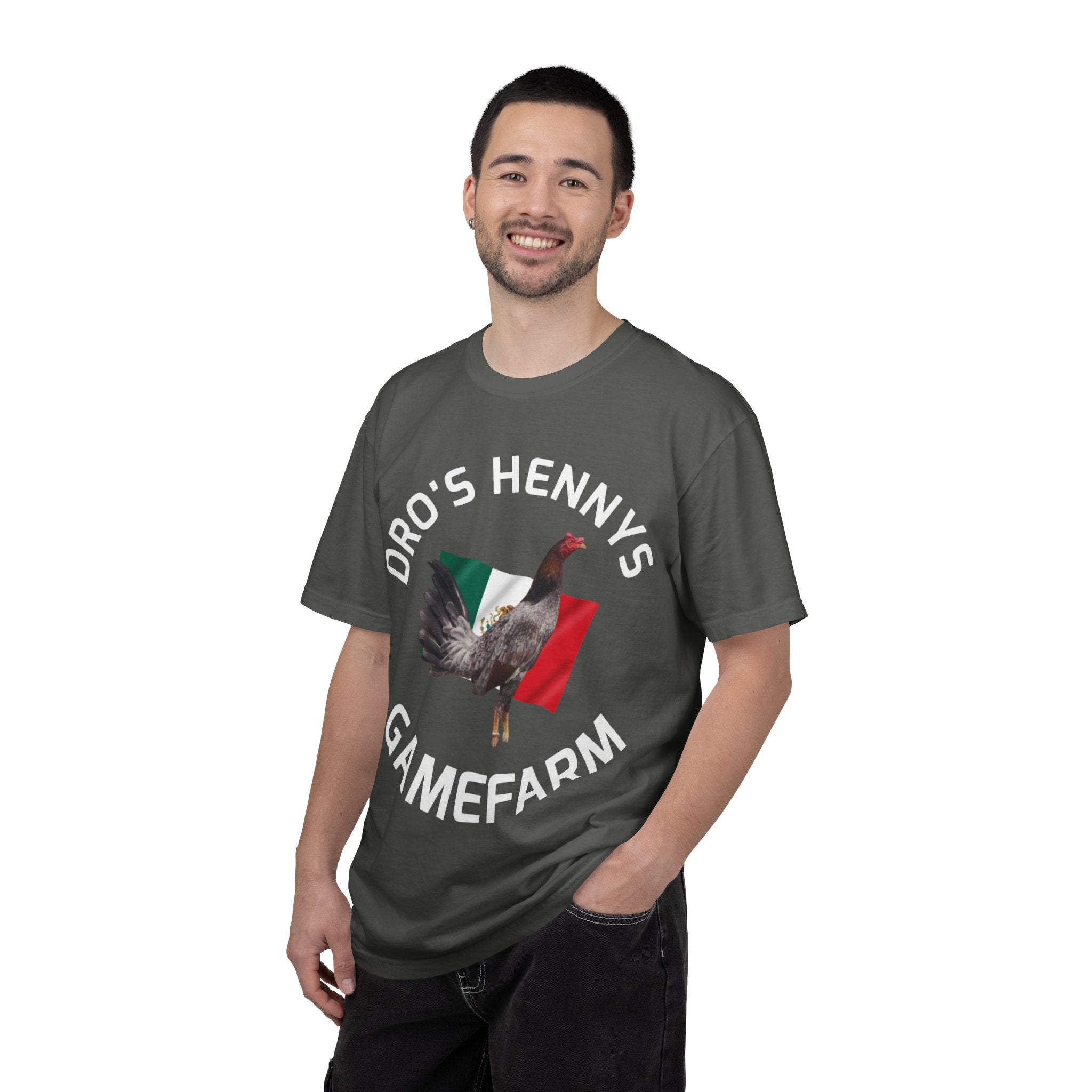 Henny- Gamefarm Rooster T-Shirt — "Dro's Henny's Gamefarm" Poultry Farm Tee