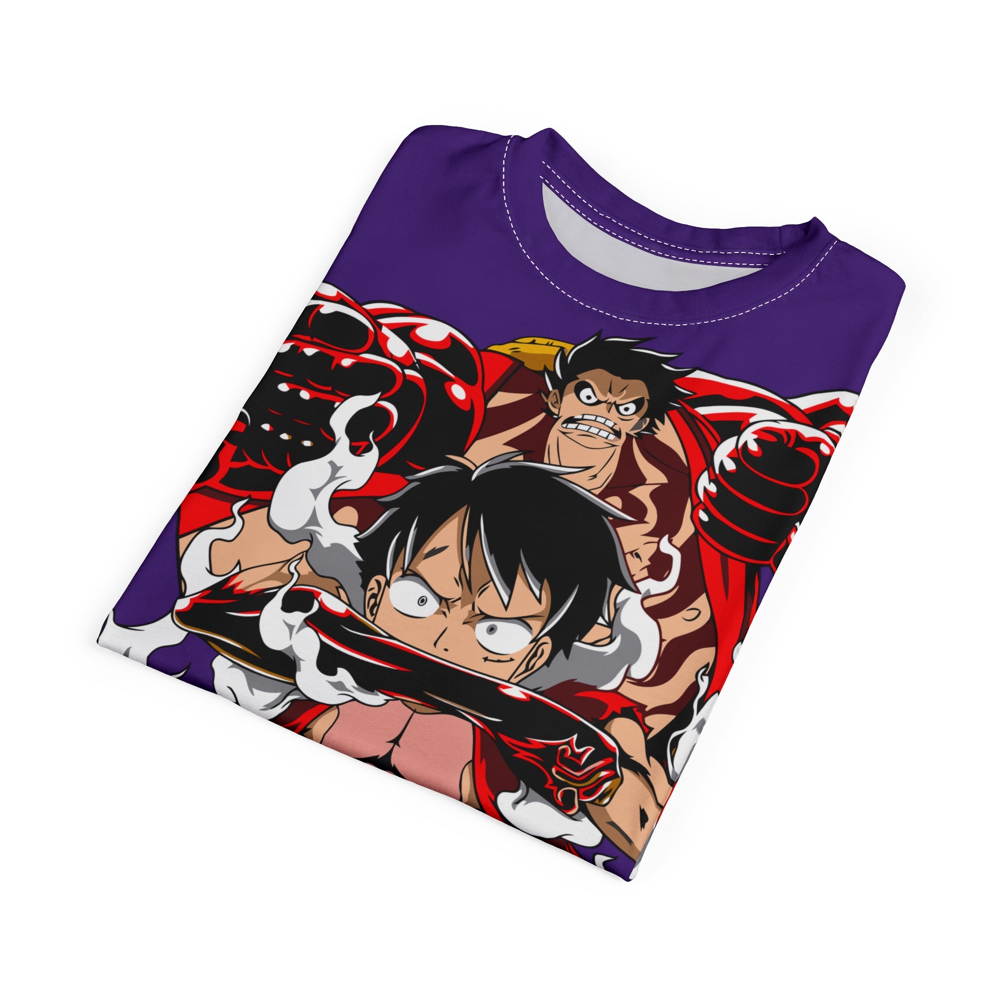 Anime -Graphic Tee — Monkey D. Luffy Full-Print Pirate Crew Shirt