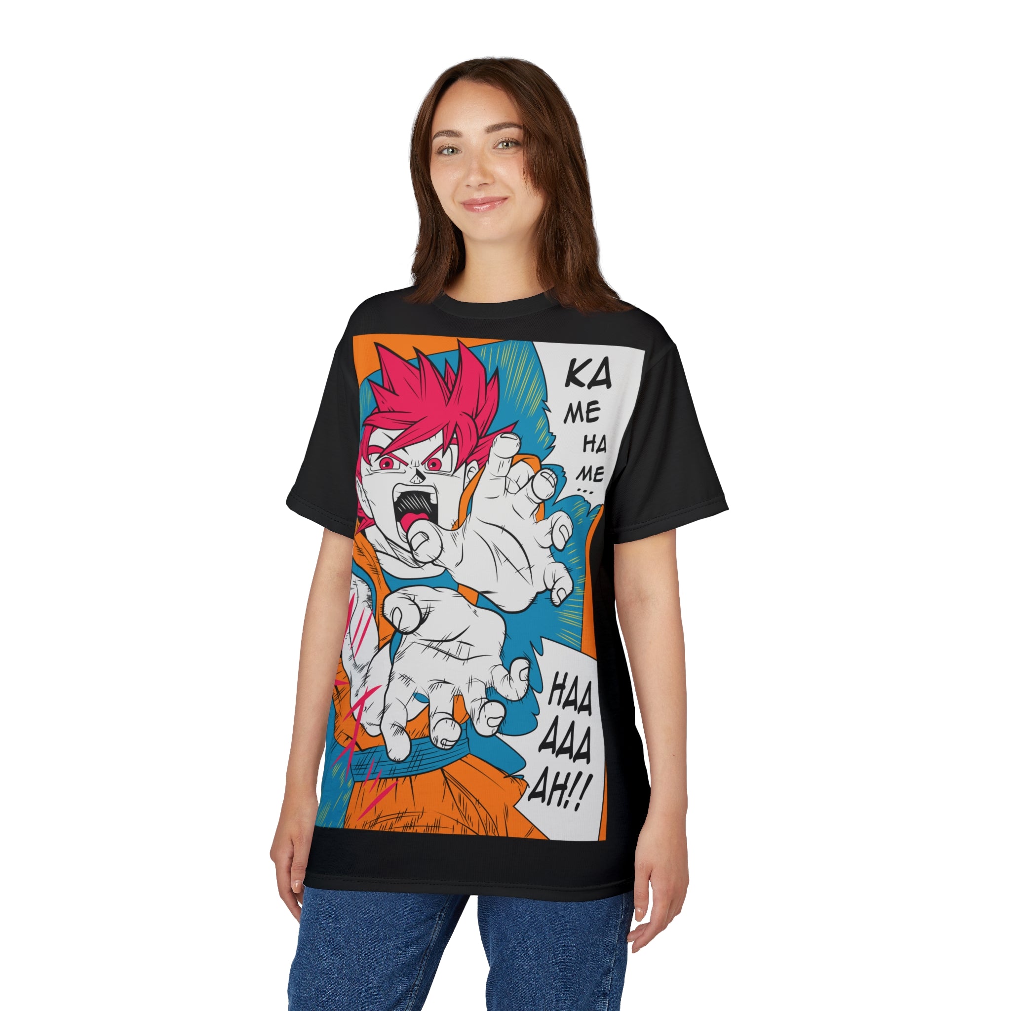 Dragon-Anime Energy Blast T-Shirt — 'Kamehame Haaaah!' Graphic Tee