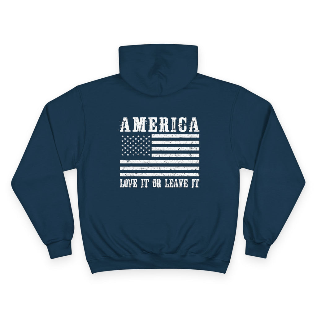 Ant-God Bless America Hoodie — Patriotic "Love It or Leave It" Flag Pullover