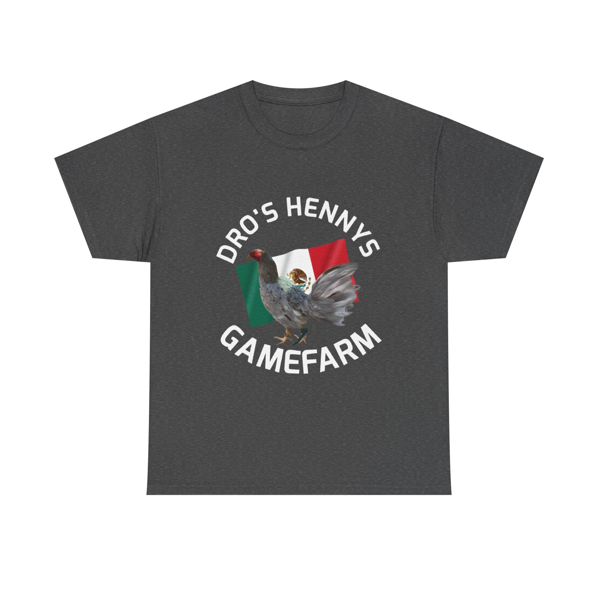 Henny-Gamefowl Tee — "Dro's Henny's Gamefarm" Mexican Flag Rooster Shirt