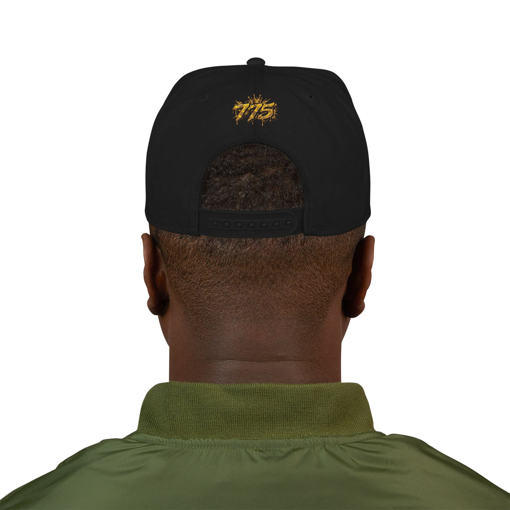 Hat-Embroidered Gold Graffiti Snapback Hat