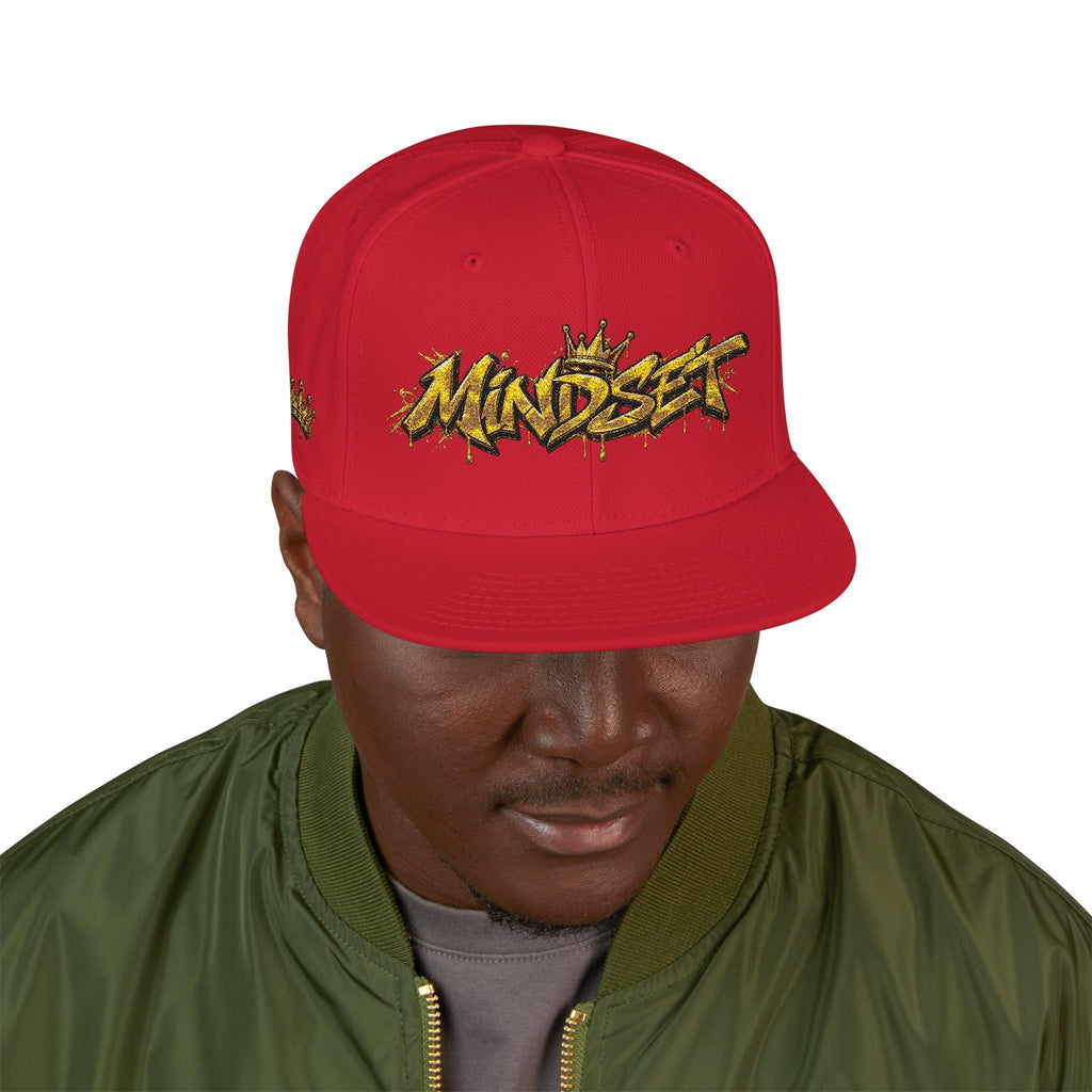 Hat-Embroidered Gold Graffiti Snapback Hat