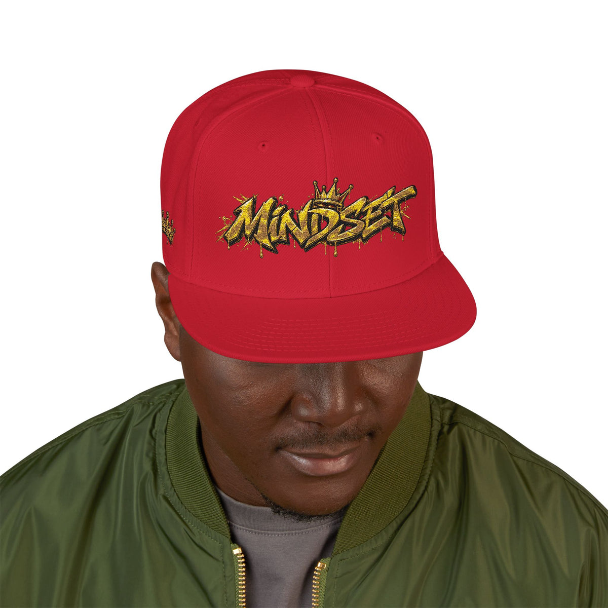 Hat-Embroidered Gold Graffiti Snapback Hat