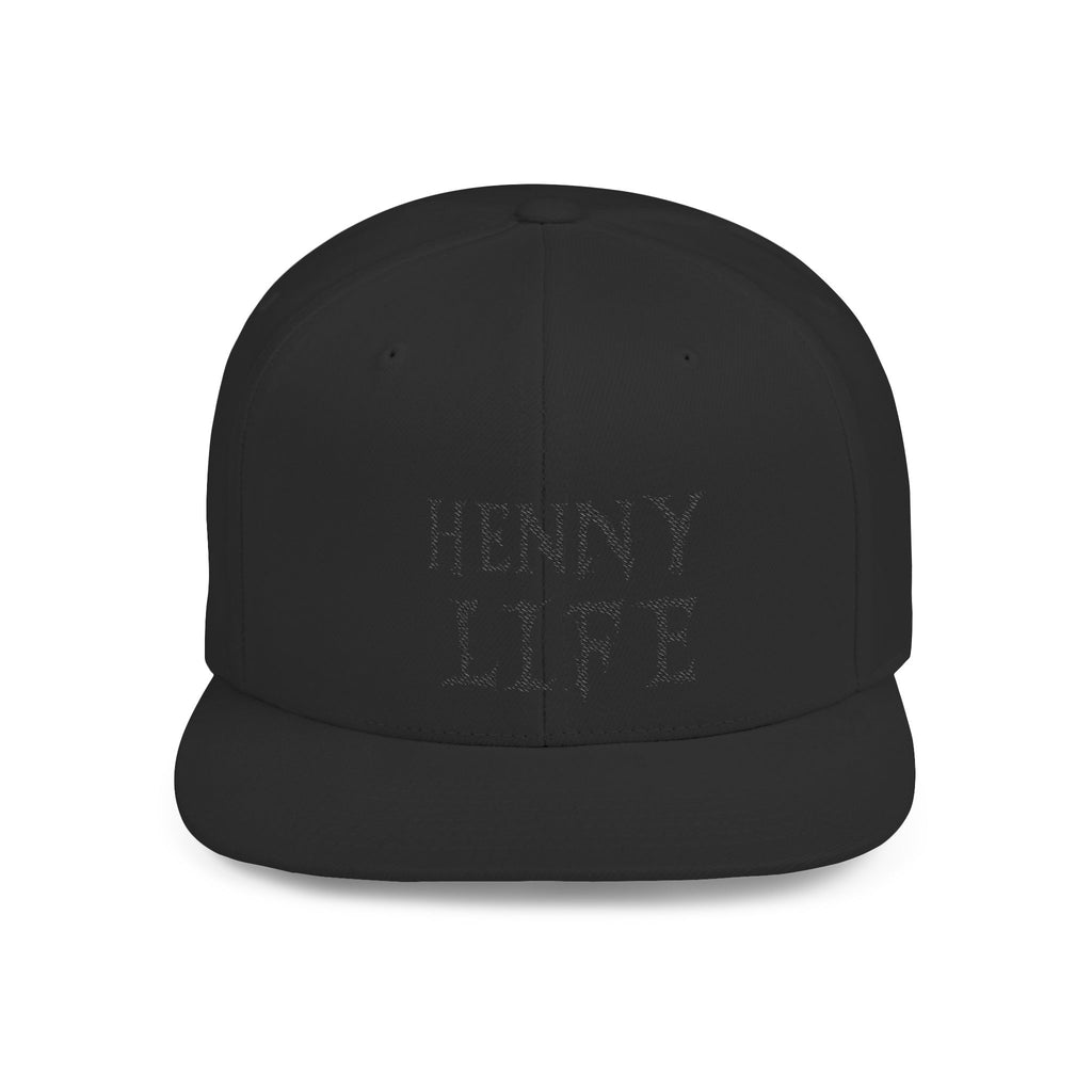 Henny-Snapback Hat — "Henny Life" Embroidered Flat Bill Cap