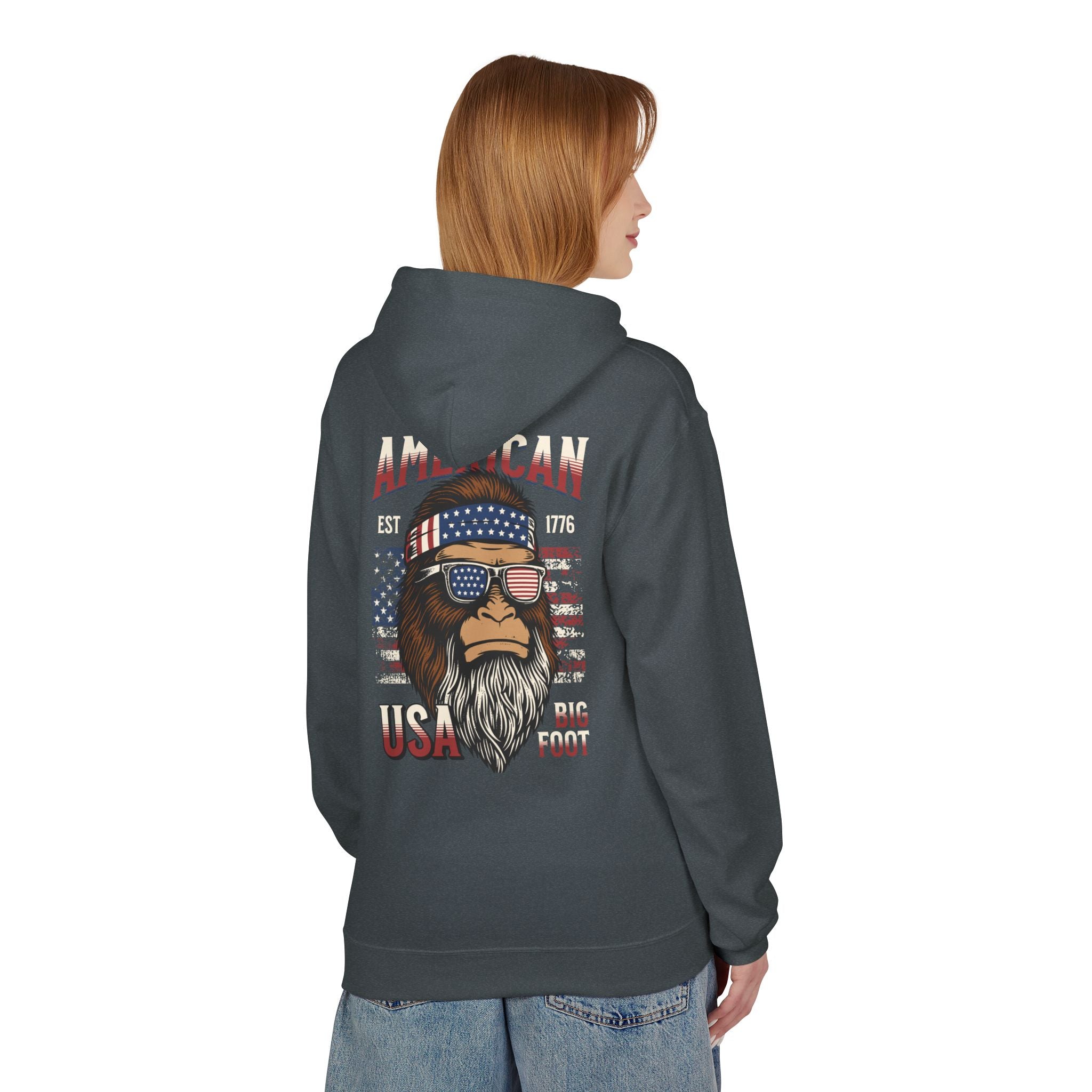 Ant-Hoodie - "God Bless America" Patriotic Ape Graphic USA Hoodie