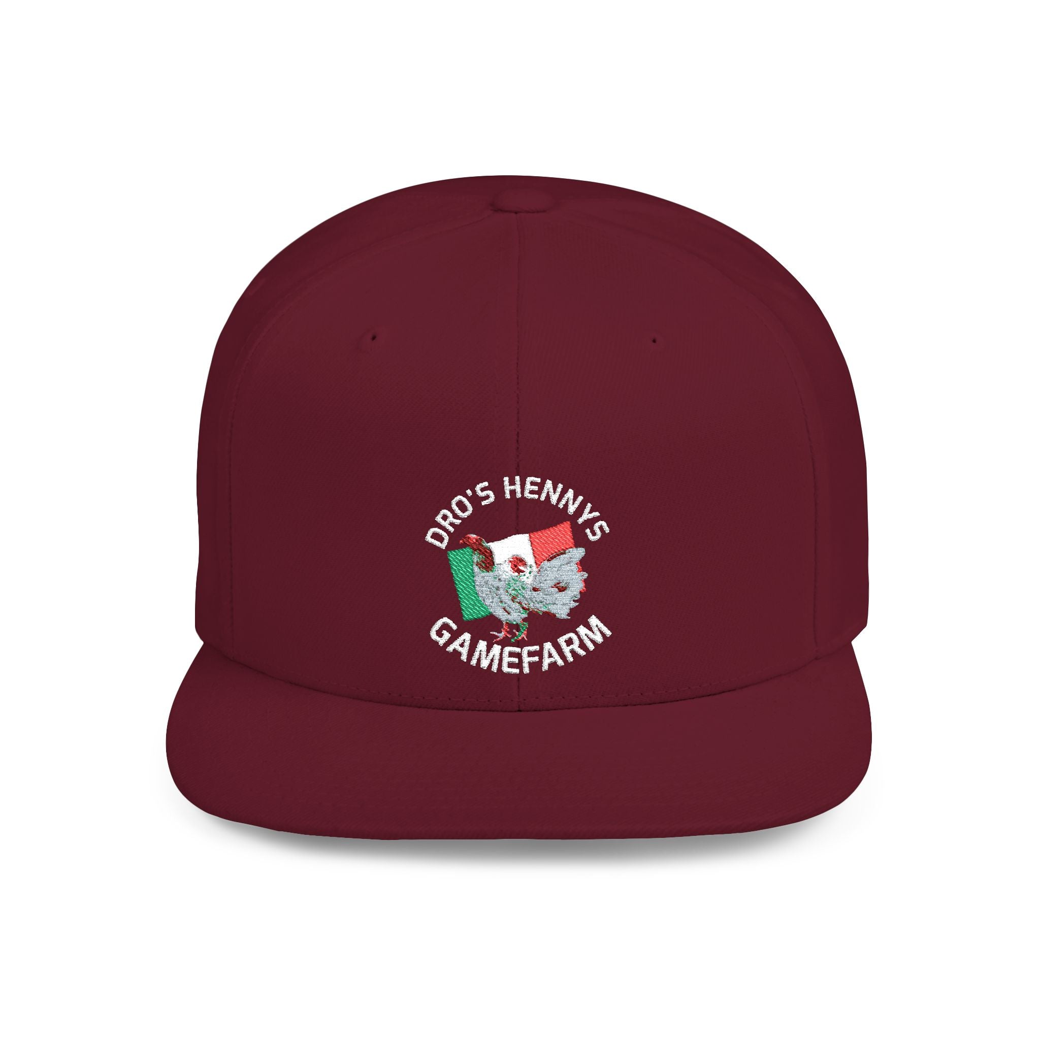 Henny- Flat Bill Snapback Hat — Dro's Henny's Gamefarm Logo Cap