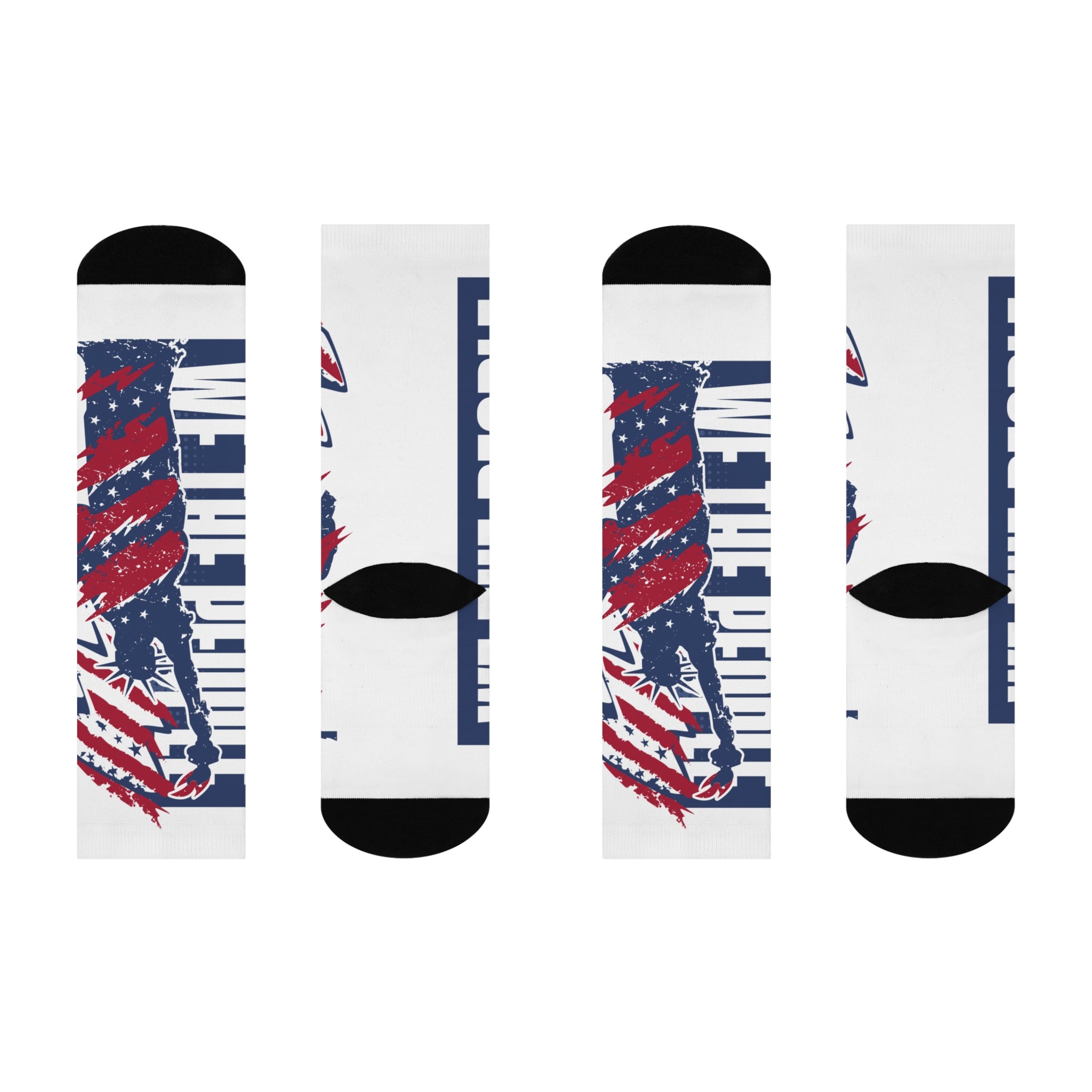 Ant-Cushioned Crew Socks — Patriotic 'Love the People' Eagle USA Flag Design