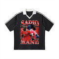 Contrast Collar Striped Soccer Jersey