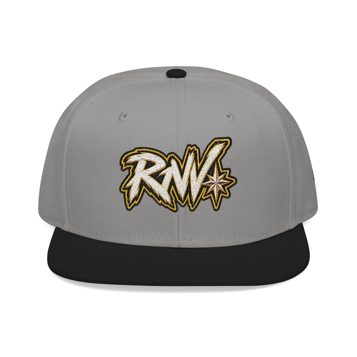 Hat-Embroidered Gold Graffiti Snapback Hat