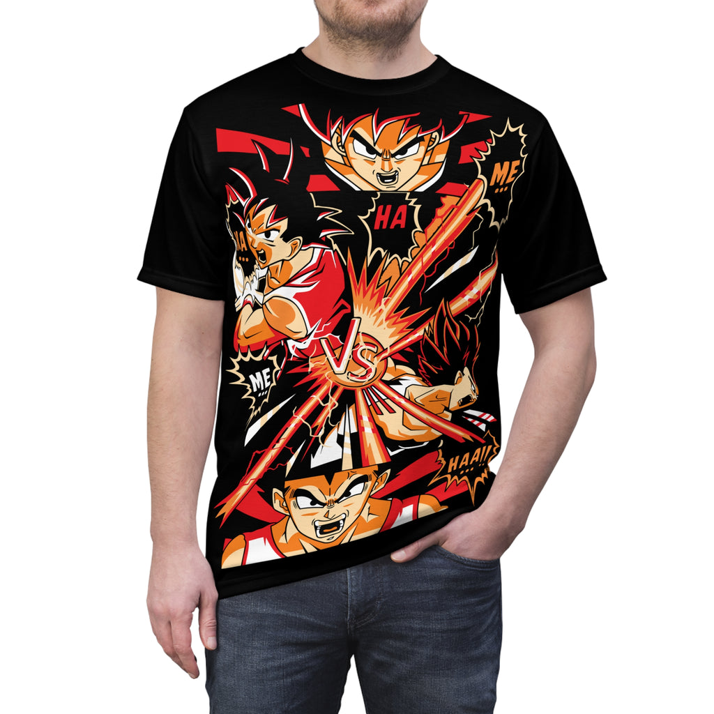 Dragon-VS Battle Anime Graphic Tee — Full-Print Fight Scene T-Shirt