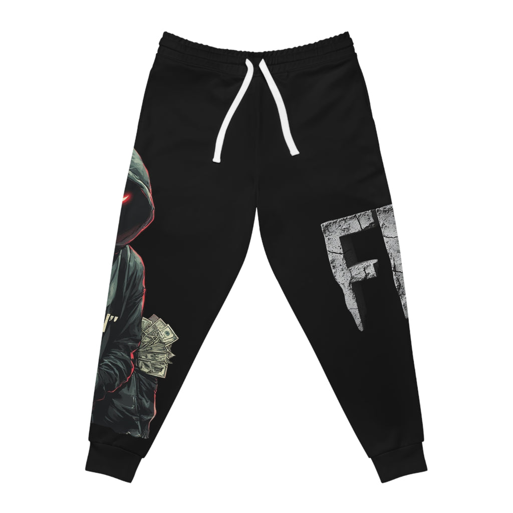 Mindset-Money Heist Hoodie Joggers — Graphic Athletic Sweatpants with Hooded Robber Design