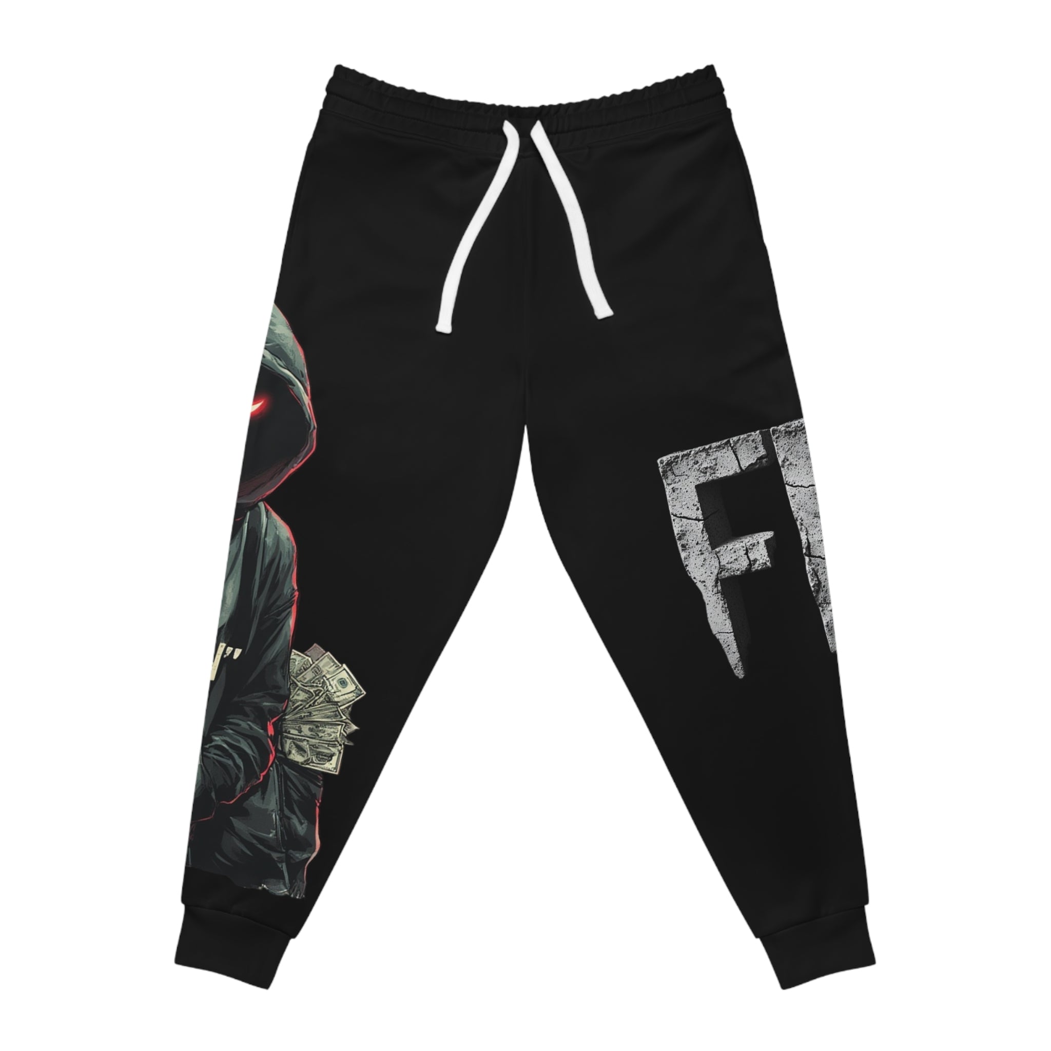 Mindset-Money Heist Hoodie Joggers — Graphic Athletic Sweatpants with Hooded Robber Design