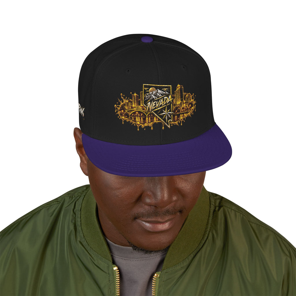 Hat-Embroidered City Gold Snapback Hat