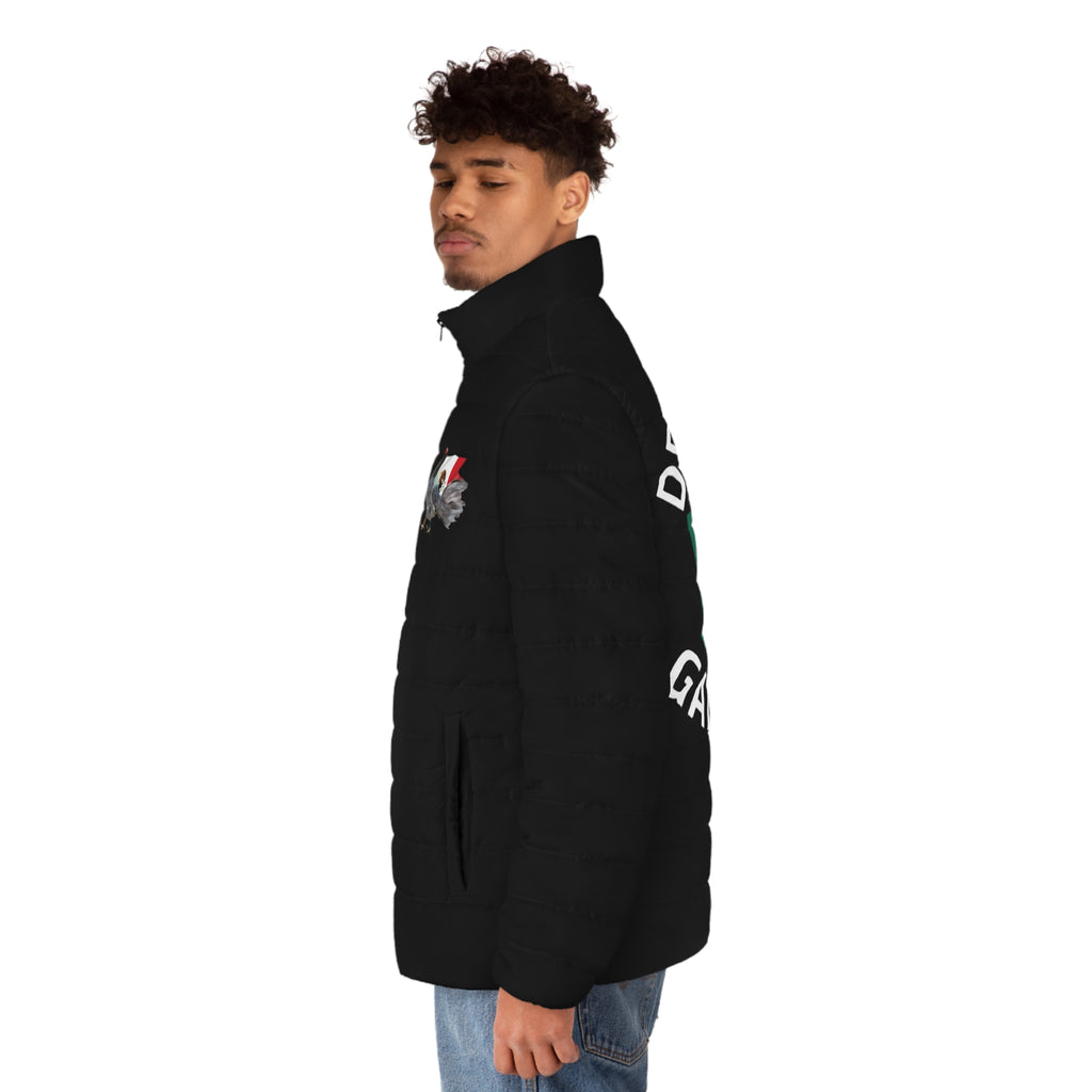 Henny-Gamefarm Puffer Jacket — "Dro's Henny's" Mexican Gamefowl Logo