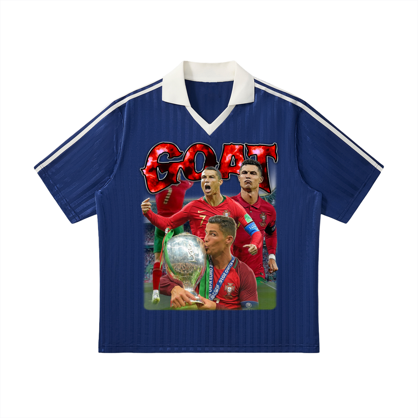Contrast Collar Striped Soccer Jersey