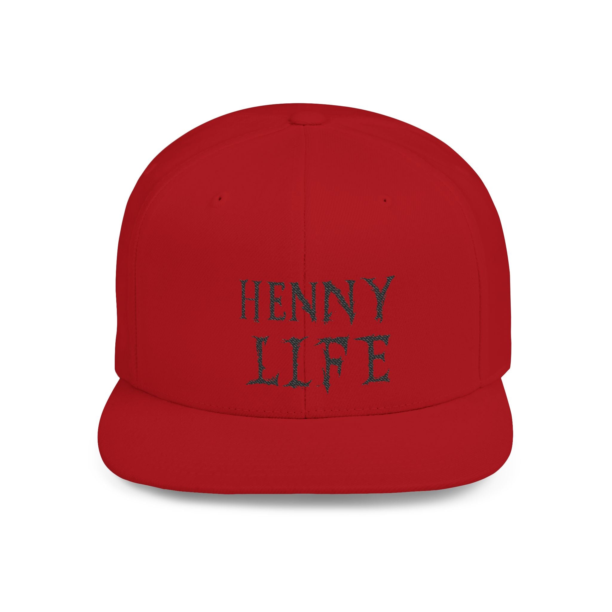 Henny-Snapback Hat — "Henny Life" Embroidered Flat Bill Cap