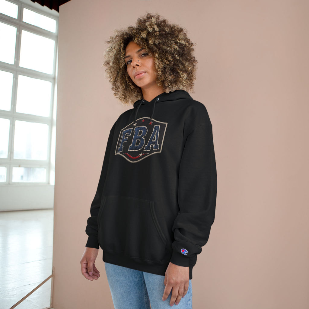 FBA- Graphic Hoodie – Vintage Shield Logo & Back Photo Print