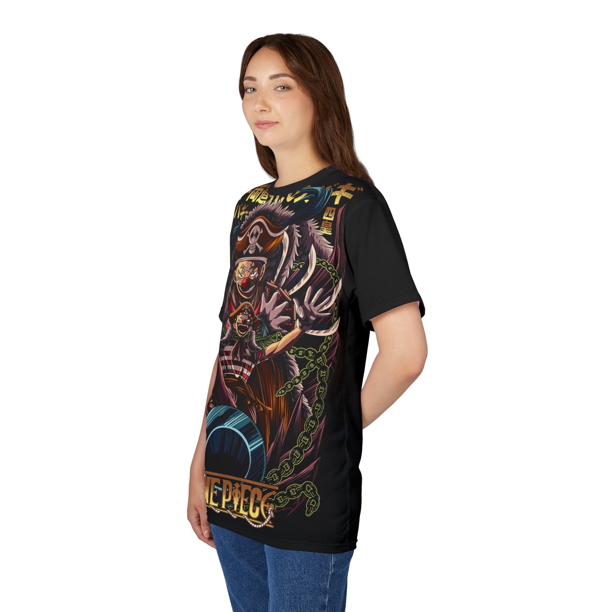 Anime-Pirate Crew Graphic Tee — Colorful Anime All-Over Print