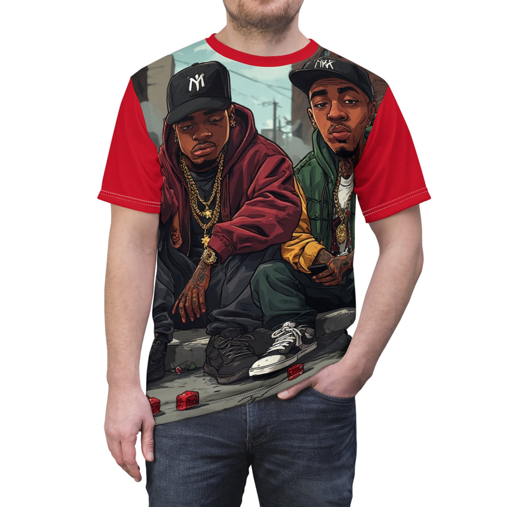 Mindset- Hip Hop Duo Graphic Tee — Vintage Street Rap Illustration