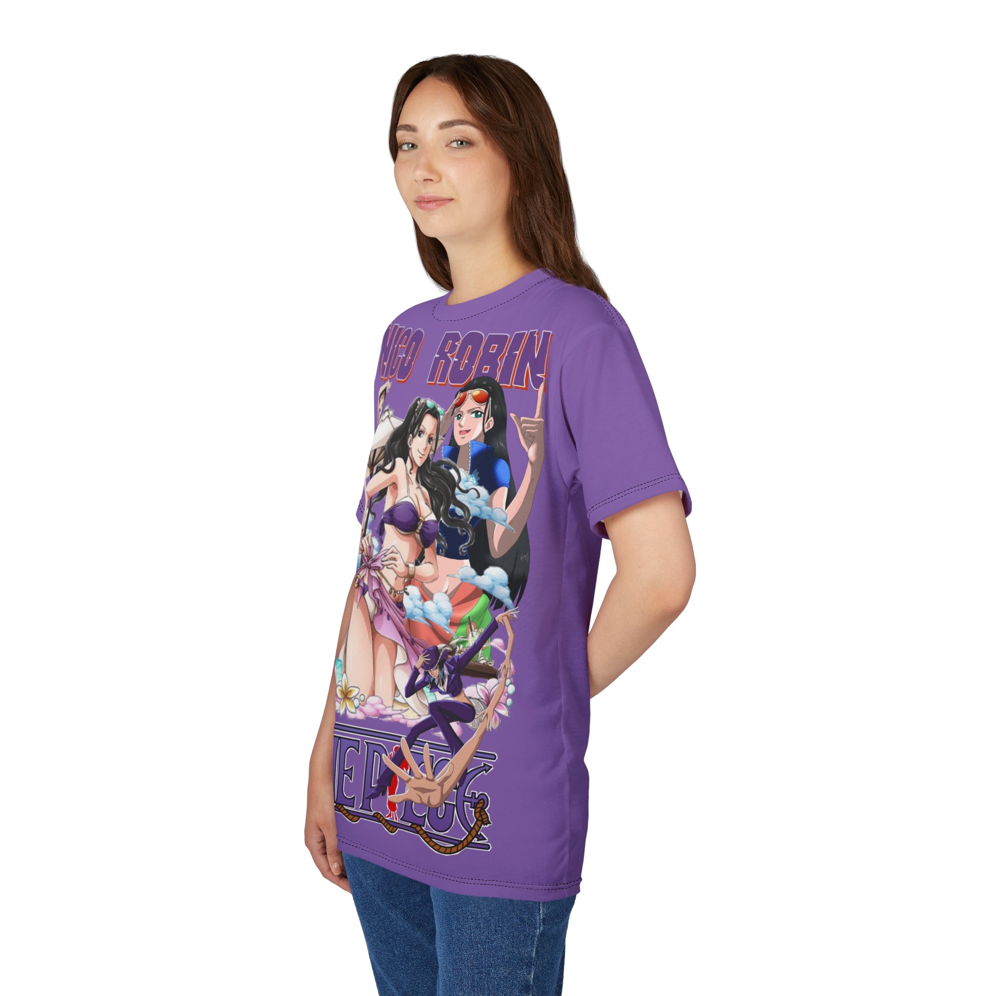 Anime- Beach Tee — All-Over Print Purple T-Shirt