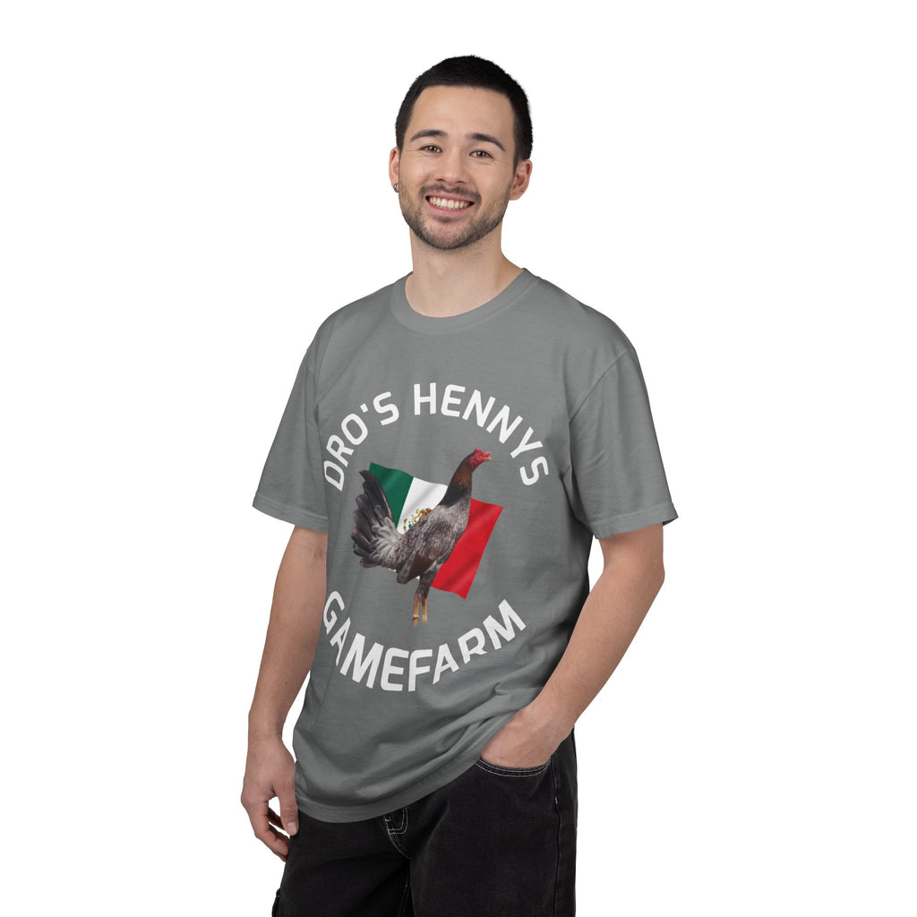 Henny- Gamefarm Rooster T-Shirt — "Dro's Henny's Gamefarm" Poultry Farm Tee