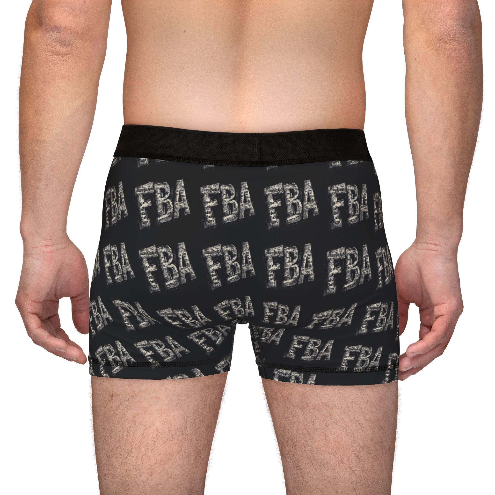 FBA- Logo Men’s Boxer Briefs — All-Over Print Comfortable Underwear