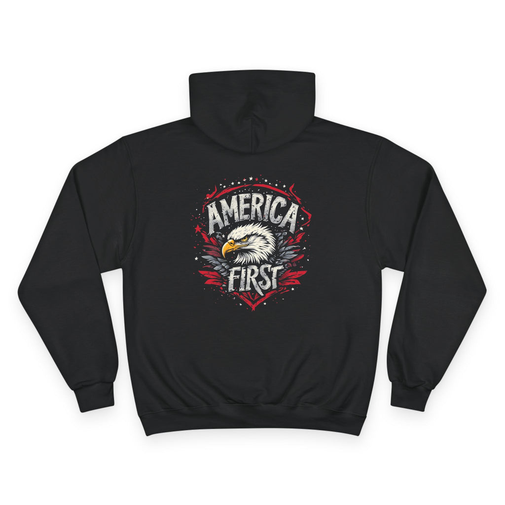 Ant-America First Champion Hoodie — 'Built Different' Patriotic Eagle Pullover